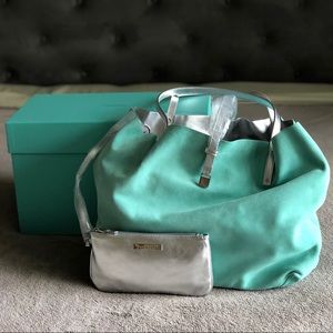 Tiffany & Co. reversible suede and metallic tote